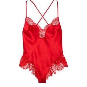 Victoria's Secret Satin Lace High-Leg Romper